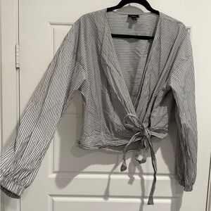 Mossimo Striped Wrap Blouse size XXL